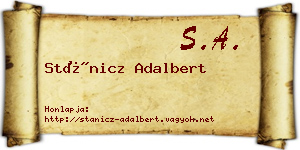 Stánicz Adalbert névjegykártya